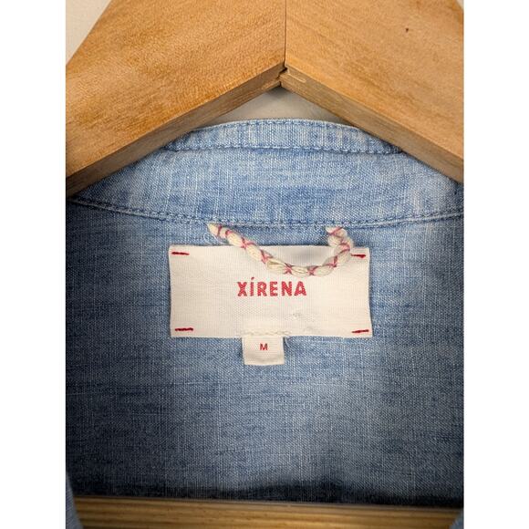 Xirena Dusty Blue Beau Button Front Shirt M - Picture 8 of 13
